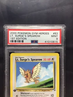 Pokemon Cards: Gym Heroes 1st Edition Common : Lt. Surge's Spearow 83/132 PSA 9 - Image 3