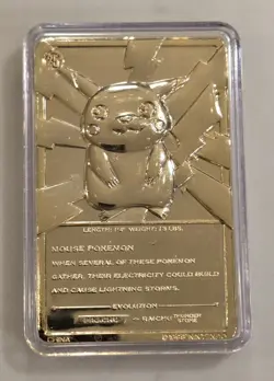 Orig 1999 Pokemon Pikachu Burger King 23k Gold Plated Card + Pokeball, COA & Box - Image 3