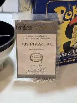 Orig 1999 Pokemon Pikachu Burger King 23k Gold Plated Card + Pokeball, COA & Box - Image 4
