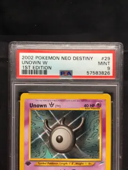 Pokemon Cards: 1st Edition Neo Destiny Rare: Unown W 29/105: PSA 9 - Image 3
