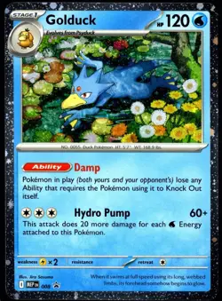 Pokemon TCG Golduck 008 ME: Mega Evolution Cosmos Holo Black Star Promo Card NM - Image 1