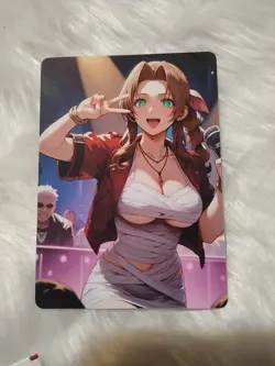 Aerith Gainsborough Final Fantasy Waifu Trading Card PEEKA BOO double sided - Image 2
