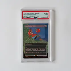 2025 MTG Smothering Tithe 7009 Sponge Bob Secret Lair Drop Foil PSA 9 - Image 3