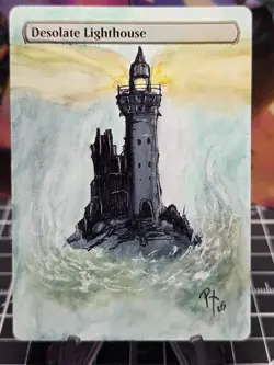 Desolate Lighthouse - Commander Magic The Gathering -*Altered Hand Painted * - Image 1