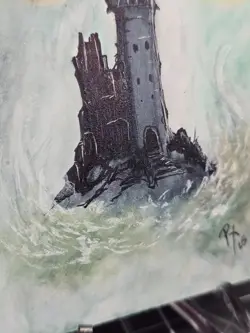 Desolate Lighthouse - Commander Magic The Gathering -*Altered Hand Painted * - Image 5