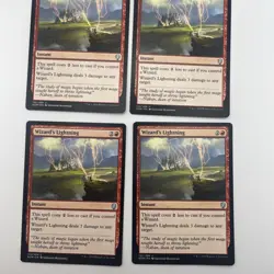 4x MTG Wizard's Lightning-Dominaria-LP - Image 1