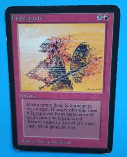Magic the Gathering MTG ALPHA DISINTEGRATE MP C 1993 Old School Vintage Nice!! - Image 2