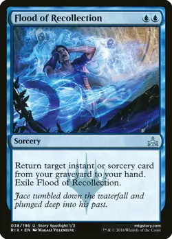 1x Flood of Recollection - NM English MTG - Rivals of Ixalan - Image 1
