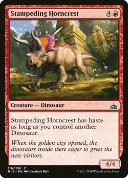 1x Stampeding Horncrest - NM English MTG - Rivals of Ixalan - Image 1