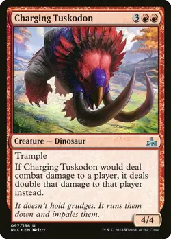 1x Charging Tuskodon - NM English MTG - Rivals of Ixalan - Image 1