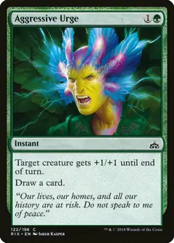 1x Aggressive Urge - NM English MTG - Rivals of Ixalan - Image 1