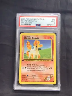 Pokemon: Gym Challenge 1st Edition Common: Blaine's Ponyta 64/132 PSA 9 - Image 1