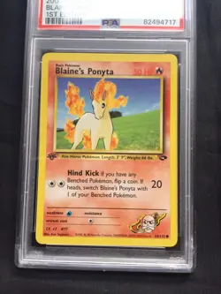 Pokemon: Gym Challenge 1st Edition Common: Blaine's Ponyta 64/132 PSA 9 - Image 2