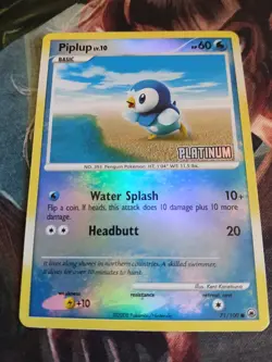 Burger King Piplup Platinum 071/100 Reverse Holo LP/MP 2008 Pokemon - Image 3