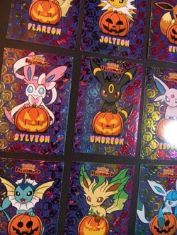 EEVEELUTIONS PUMPKIN SET POKEMON DATABASE HALLOWEEN Rainbow HOLO PERU US SELLER - Image 2