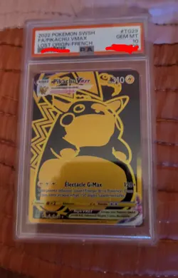 Carte Pokemon Pikachu VMAX GOLD TG29/TG30 - EB11 Origine Perdue PSA 10 - Image 1