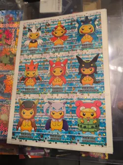 Uncut GOLD STAR FULL PONCHO PIKACHU Set Pokemon Eeveelution SET PERU US SELLER - Image 1