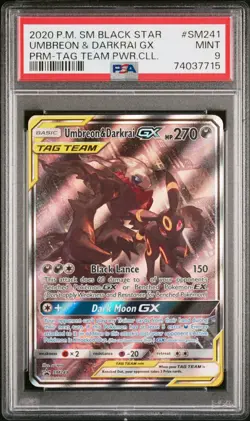 Umbreon & Darkrai GX - SM241 - Tag Team - Black Star Promo - PSA 9 - Pokemon TCG - Image 1