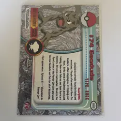 Pokemon 2000 Topps Chrome Geodude #74 LP TV Series 1 Holo - Image 2