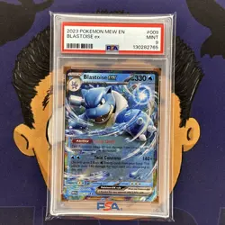 PSA 9 MINT 2023 Pokemon Mew 151 BLASTOISE EX #009 Holo Rare - Image 2