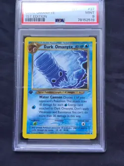 Pokemon Cards: 1st Edition Neo Destiny Uncommon: Dark Omanyte 37/105: PSA 9 - Image 2