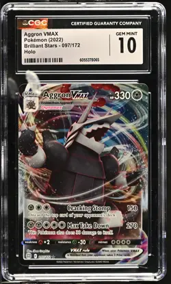 AGGRON VMAX Brilliant Stars Holo Rare #097 CGC 10 Pokemon [Nostalgium] - Image 1