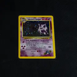 Vintage Pokemon Gym Heroes - Sabrina's Gengar Holo Rare - Excellent - Big Swirl - Image 1