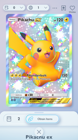 Pikachu EX Shiny 2?, Pokemon TCG Pocket, Mega-Rising, English - Image 1