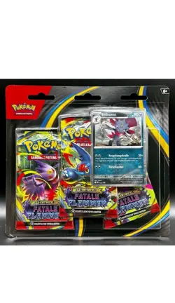 Pokemon Fatale Flammen 3 Pack Blister Snibunna Deutsch NEU OVP - Image 1