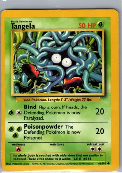Tangela 066/102 Non Holo Base Set - Pokemon Card - LP - Image 1
