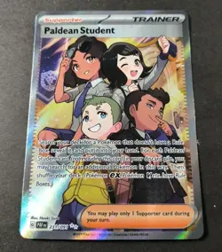 Pokemon Paldean Fates Paldean Student Full Art Holo Trainer Card 231/091 NM - Image 1