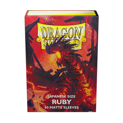 Dragon Shield Matte Ruby Japanese Size 60ct Card Sleeves - Image 1