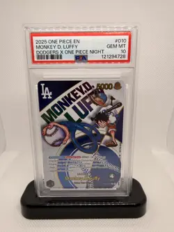 PSA 10 One Piece Los Angeles Dodgers Monkey D. Luffy Promo Card English - Image 1