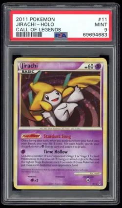 2011 PSA 9 Mint Jirachi Holo Call of Legends Pokemon Card 11/95 - Image 1