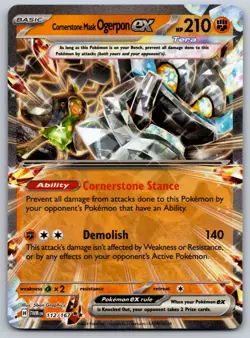 Cornerstone Mask Ogerpon ex 058/131 SV: Prismatic Evolutions NM Pokemon Card TCG - Image 1