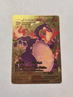Shiny Charizard VMAX - Gold Foil Pokemon Display Card HP330 074/073 Fan Art NM - Image 1
