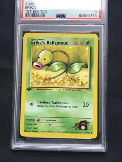 Pokemon Cards: Gym Heroes 1st Edition Common : Erika's Bellsprout 76/132 PSA 9 - Image 2
