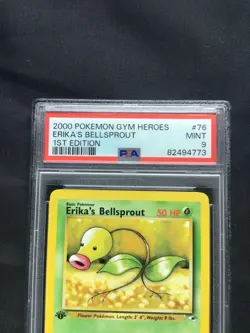 Pokemon Cards: Gym Heroes 1st Edition Common : Erika's Bellsprout 76/132 PSA 9 - Image 3