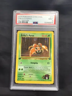 Pokemon Cards: Gym Challenge 1st Edition Common: Erika's Paras 71/132 PSA 9 - Image 1