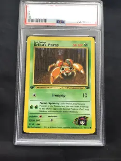 Pokemon Cards: Gym Challenge 1st Edition Common: Erika's Paras 71/132 PSA 9 - Image 2