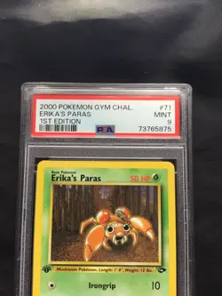 Pokemon Cards: Gym Challenge 1st Edition Common: Erika's Paras 71/132 PSA 9 - Image 3