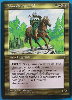 Adun Oakenshield Legends (ITALIAN) HP/DAMAGED (Reserved List MTG Card) (506205) - Image 1