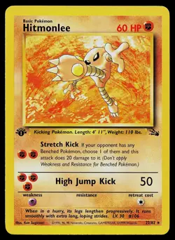 Pokemon Card - Hitmonlee Fossil 22/62 1st Edition - Image 1
