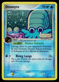 Pokemon Card - Omanyte Legend Maker Stamped 60/92 Common Reverse Holo - Image 1