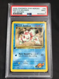 Pokemon Cards: Gym Heroes 1st Edition Rare: Misty's Goldeen 30/132 PSA 9 - Image 1