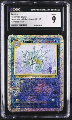 CGC 9 MINT Seadra 2002 Legendary Collection 63/110 Reverse Holo Pokemon Card - Image 1