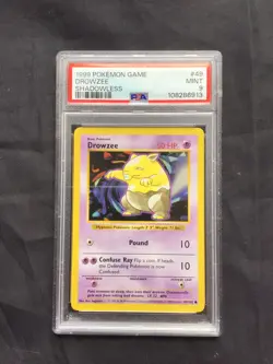Pokemon Cards: Base Set Shadowless Common: Drowzee 49/102 PSA 9 - Image 1
