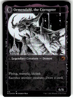 1 x Jerren, Corrupted Bishop // Ormendahl, the Corrupter - Showcase - FOIL - Image 2