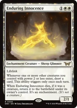MTG Enduring Innocence Duskmourn R Enchantment Creature Sheep Glimmer -Foil- NM - Image 2