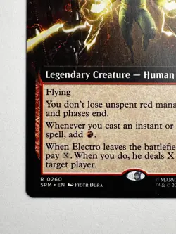 Electro, Assaulting Battery #260 - MTG Spider-Man - Extended Art Rare 2/3 Flying - Image 2